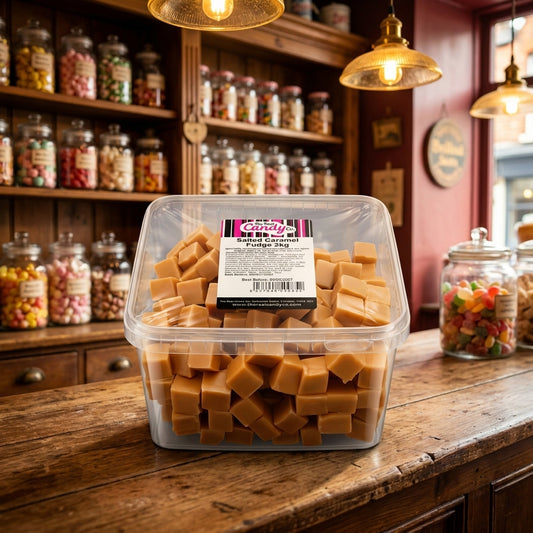 The Real Candy Co Salted Caramel Fudge Tub 2kg - illustrative lifestyle shot position 2