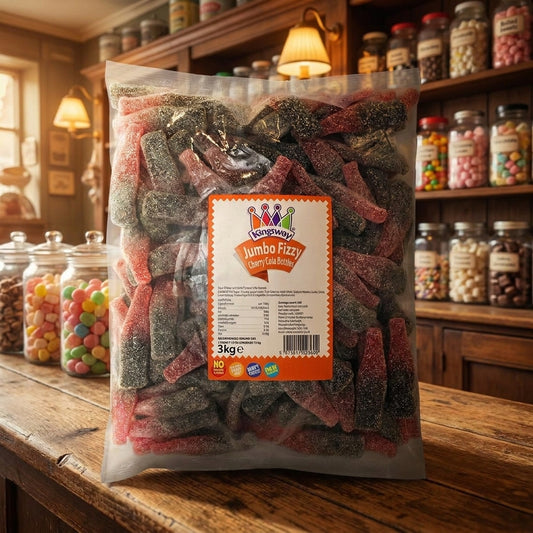 Kingsway Jumbo Fizzy Cherry Cola Bottles 3kg