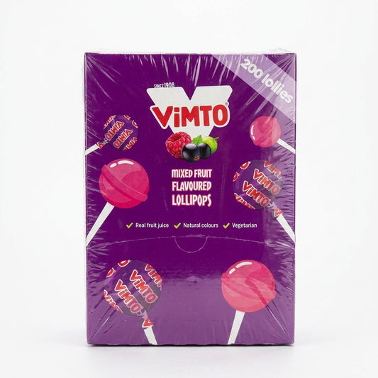 Swizzels Vimto Lollipops Box 200 Pieces Mixed Fruit Flavour Lollipops 1260g