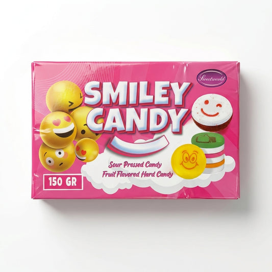 Sweetworld Smiley Sour Pressed Fruit Flavoured Hard Candy 150g