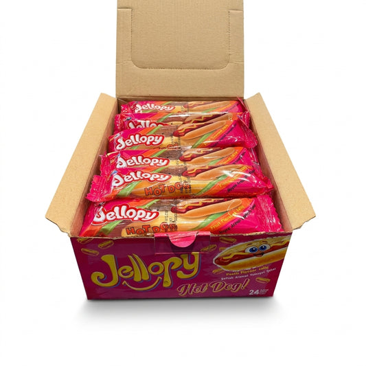 Jellopy Peach Flavour Jelly Hotdogs - 24 Pieces