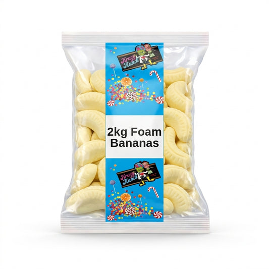 Krazy Kandi Foam Bananas 2kg View 2 - Krazy Kandi Sweet Shop, Bootle Liverpool