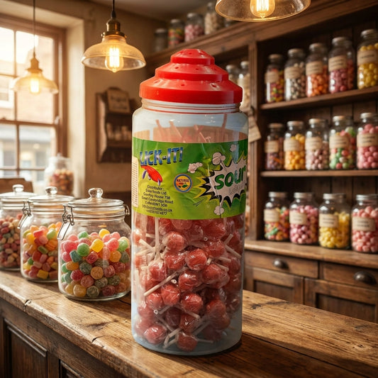 Lick It Super Sour Cherry 150 Lollies - illustrative lifestyle shot position 2
