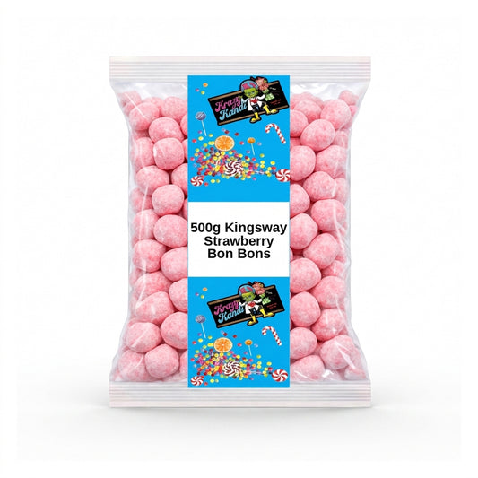 Krazy Kandi Strawberry Bon Bons 500g View 2 - Krazy Kandi Sweet Shop, Bootle Liverpool