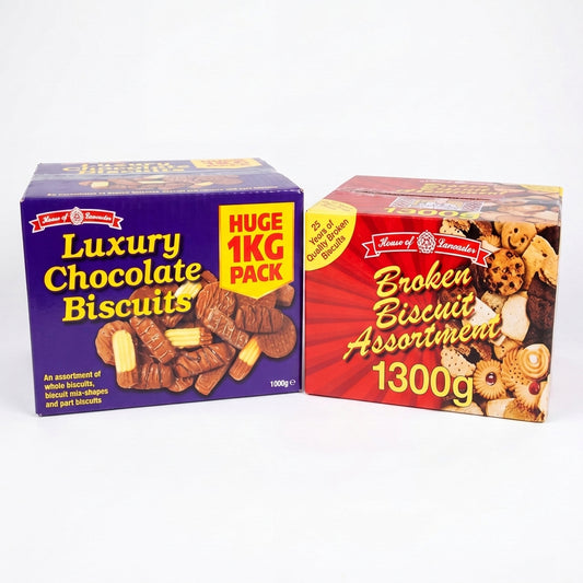 Close-up detail of House Of Lancaster Luxury Broken Chocolate Biscuits & Assorted Broken Biscuits 2.3kg confectionery