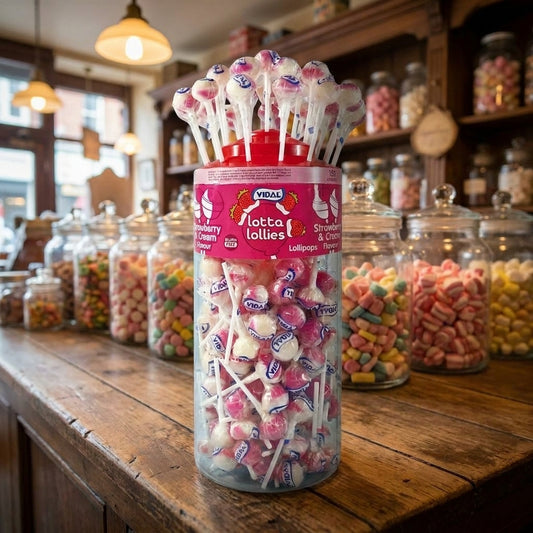 Vidal Strawberry And Cream Lollipops 150 Pieces - illustrative lifestyle shot position 2