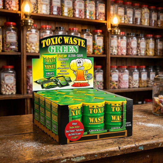 Toxic Waste Green Drums 12 Pack 504g - illustrative lifestyle shot position 2