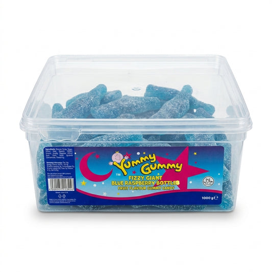 Krazy Kandi Yummy Gummy Fizzy Giant Blue Raspberry Bottles 1kg View 2 - Krazy Kandi Sweet Shop, Bootle Liverpool