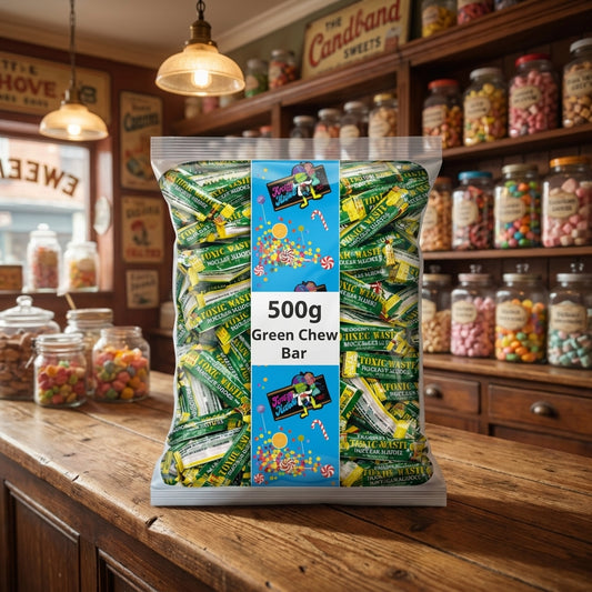 Toxic Waste Nuclear Sludge Sour Apple Chew Bar Mini's 500g - illustrative lifestyle shot position 2