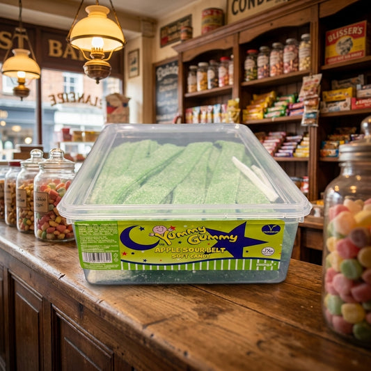Yummy Gummy Apple Belts Tub 1.2kg - illustrative lifestyle shot position 2
