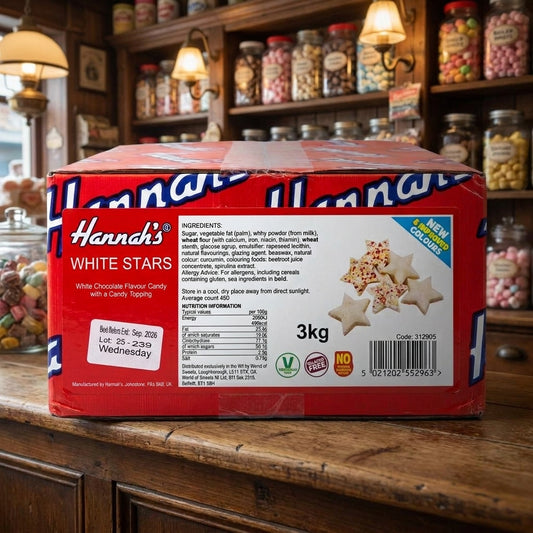 Hannahs White Chocolate Stars 3kg