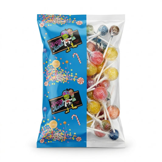 Krazy Kandi Super Lollipop Mix Includes Blue Raspberry Traffic Energy and Tongue Painter 500g Shot 2 - Krazy Kandi Sweet Shop, Bootle Liverpool