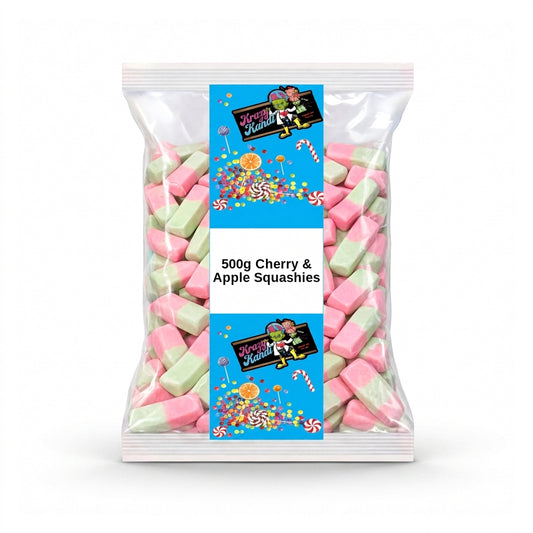 Krazy Kandi Cherry & Apple Squashies 500g View 2 - Krazy Kandi Sweet Shop, Bootle Liverpool