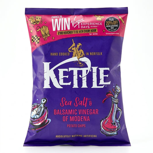 Kettle Sea Salt & Balsamic Vinegar of Modena Potato Chips 18 x 40g