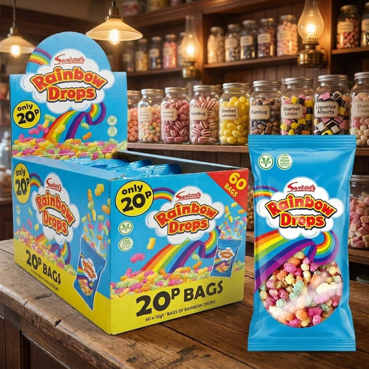 Swizzels Rainbow Drops 60x10g - illustrative lifestyle shot position 2