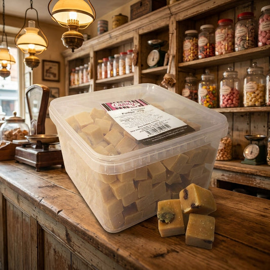 The Real Candy Co Rum & Raisin Fudge Tub 2kg - illustrative lifestyle shot position 2