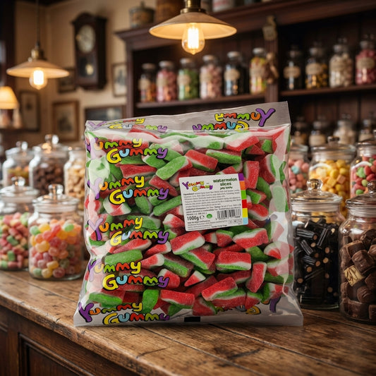 Yummy Gummy Fizzy Watermelon Slices 1kg - illustrative lifestyle shot position 2