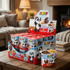 Jimmy The Panda Hazelnut Spread With Cocoa & Breadsticks 24 Pack on a coffee table in a cosy home living room setting