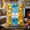 Krazy Kandi Chocolate Coins 1kg on a coffee table in a cosy home living room setting