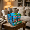 Bebeto Freeze Dried Watermelon Slices 12 x 35g on a coffee table in a cosy home living room setting