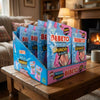 Bebeto 12 x Freeze Dried Bubblegum Bottles 420g on a coffee table in a cosy home living room setting