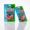 Two packs of Bebeto Freeze Dried Watermelon Slices 12 x 35g commercial marketing layout on a reflective white surface