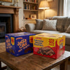 Two packs of House Of Lancaster Luxury Broken Misshapen Jaffa Cakes & Fully Coated Chocolate Biscuit Bars Broken or Misshapen 2kg commercial marketing layout on a reflective white surface