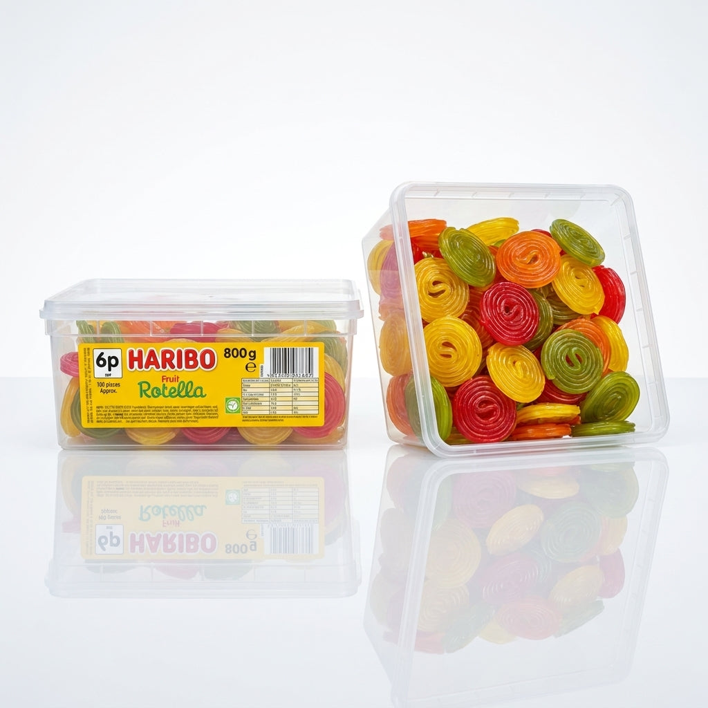 Rotella Rigata Haribo Happy Rotella Tub 800g | Liverpool's Sweet Shop – Krazy Kandi