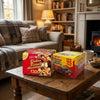Two packs of House Of Lancaster Luxury Broken Assorted Biscuits & Fully Coated Broken 2300g commercial marketing layout on a reflective white surface