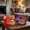 Two packs of House Of Lancaster Luxury Broken Assorted Biscuits & Chunky Cookie Biscuits Broken 2300g commercial marketing layout on a reflective white surface