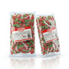 Two packs of Bebeto Fizzy Cherries 2kg commercial marketing layout on a reflective white surface