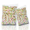 Two packs of Aladdins Rainbow Twist Mallows 1kg commercial marketing layout on a reflective white surface