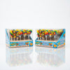 Krazy Kandi Seaside Mini Rock Pops Fruit Flavour Hard Candy Lollipops 816g floating in anti-gravity composition with loose sweets on blue background