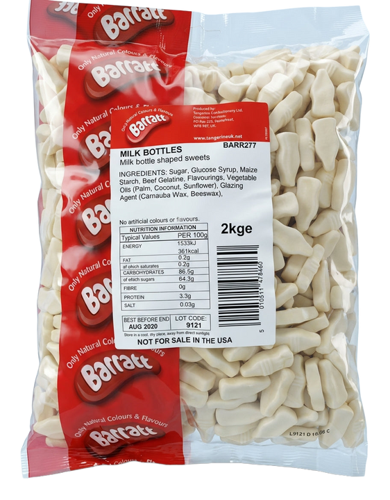 Barratt Milk Bottles Bag 2kg Pick & Mix Bulk Sweets