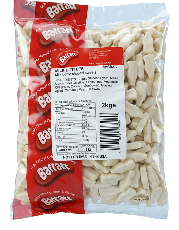 Barratt Milk Bottles Bag 2kg Pick & Mix Bulk Sweets