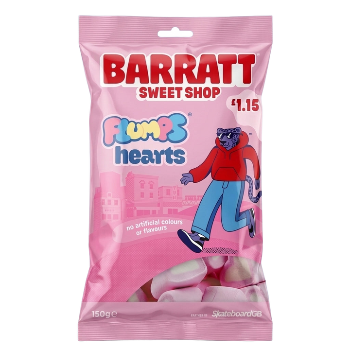 Barratt Sweet Shop Flumps Hearts Vanilla Flavoured Marshmallows 1560g