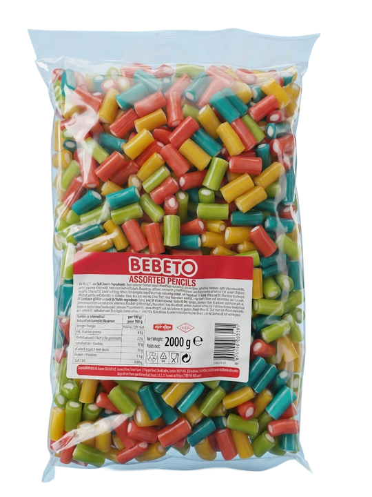 Bebeto Assorted Pencil Bites 2kg Pick & Mix Bulk Sweets