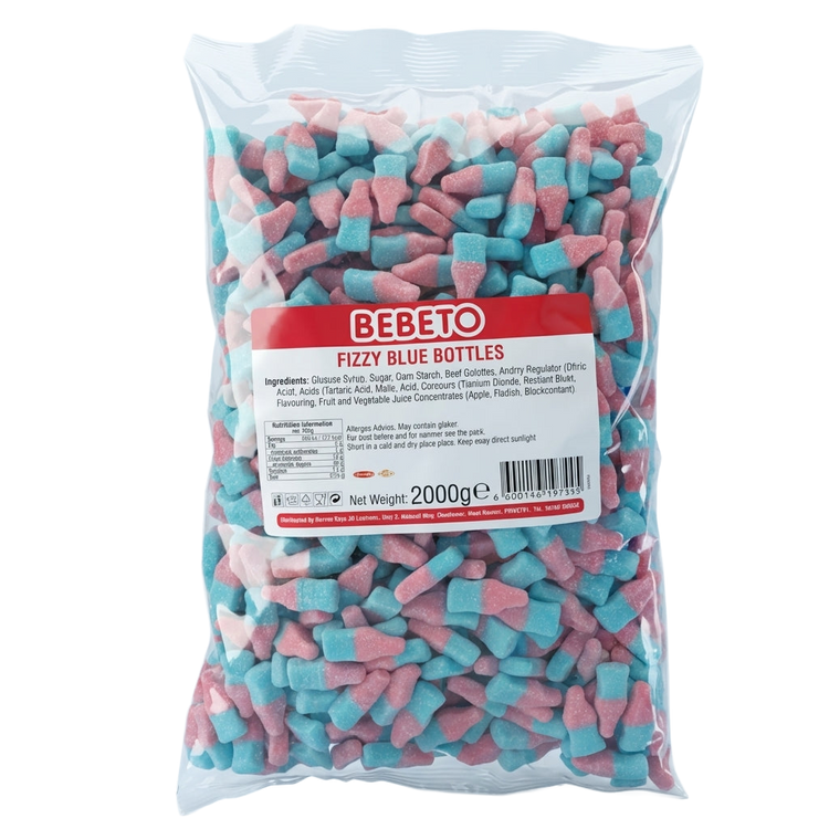 Bebeto Fizzy Bubblegum Bottles 2kg Pick & Mix Bulk Sweets