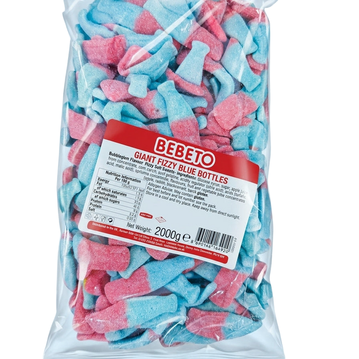 Bebeto Giant Fizzy Blue Bottles 2kg Pick & Mix Bulk Sweets