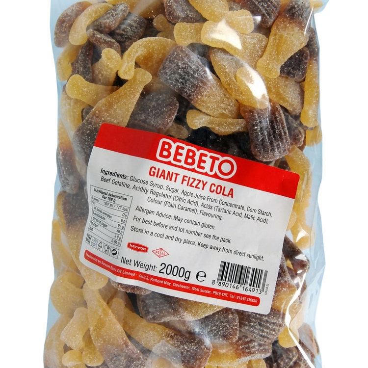 Bebeto Giant Fizzy Cola Bottles 2kg Pick & Mix Bulk Sweets