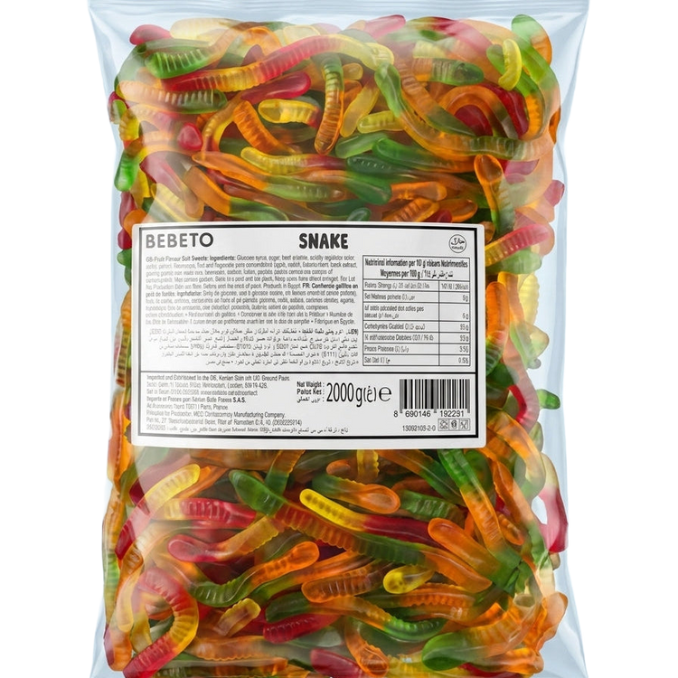 Bebeto Snakes 2kg Pick & Mix Bulk Sweets
