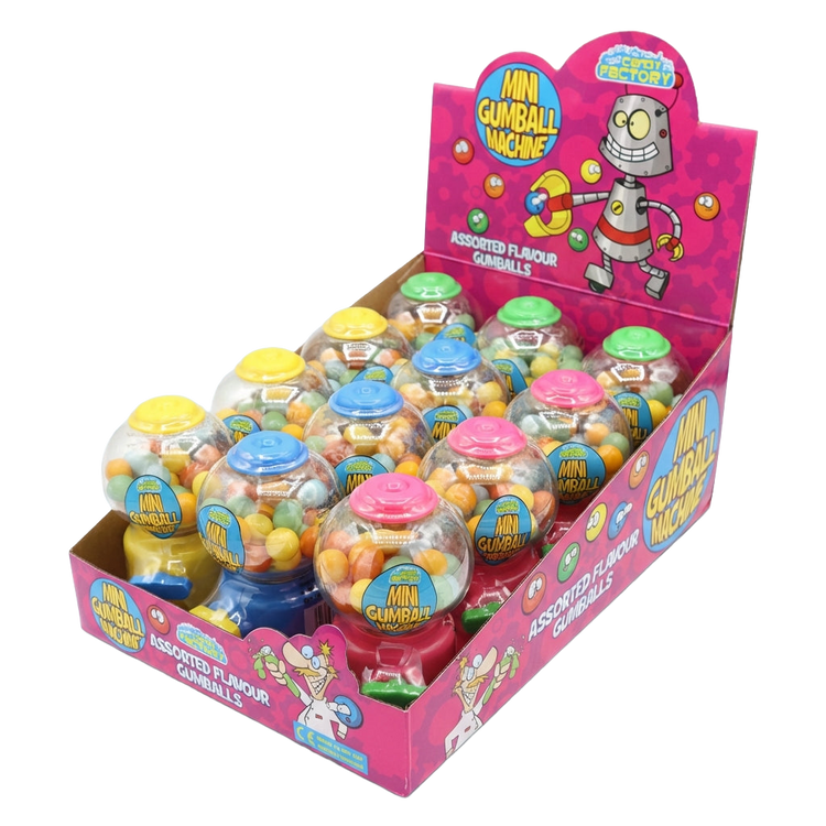 Crazy Candy Factory Mini Gumball Machines 12x35g