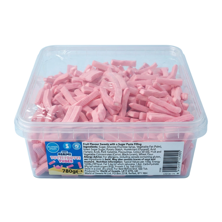 Crazy Candy Factory Tutti Frutti Tubes Tub 780g