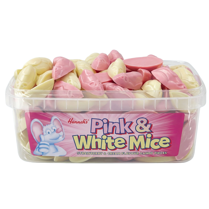 Hannahs Pink and White Mice Tub 600g Pick & Mix Bulk Sweets