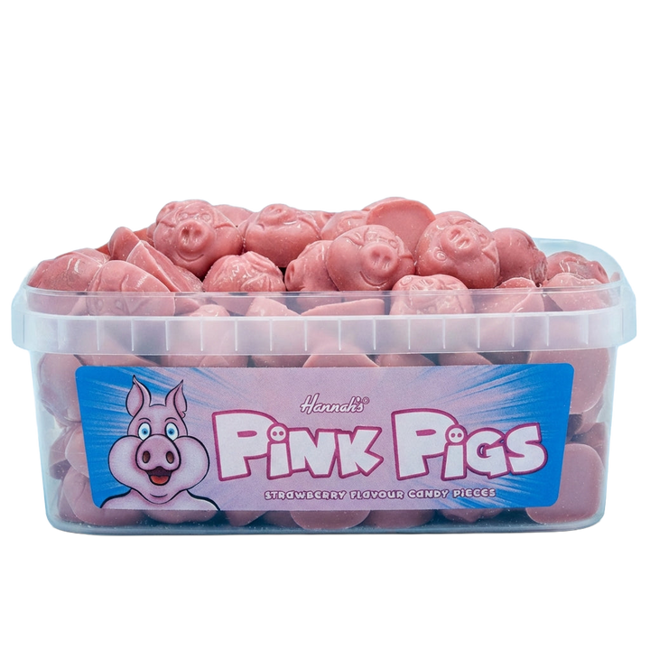Hannahs Pink Pigs Tub 600g Pick & Mix Bulk Sweets