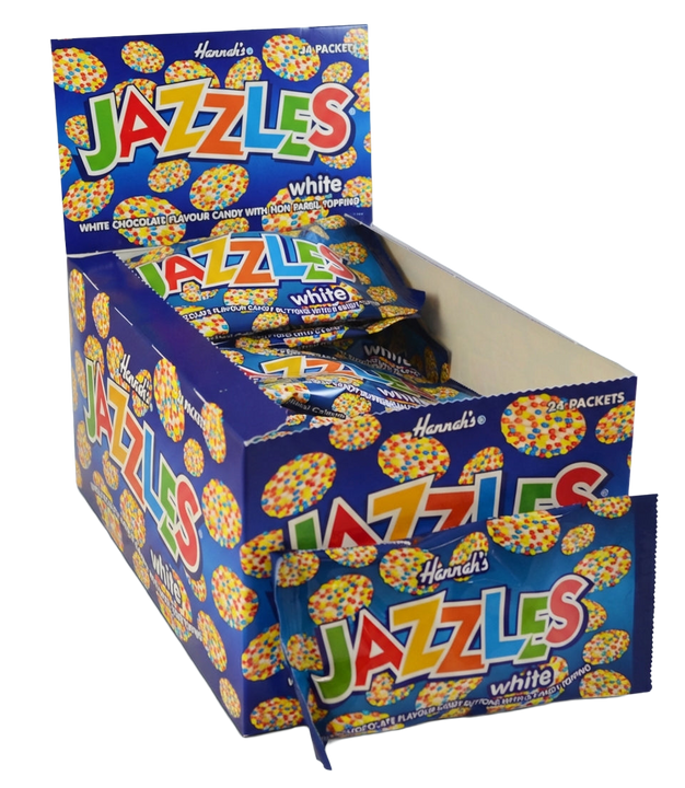 Hannahs White Jazzles Box 24x40g Pick & Mix Bulk Sweets