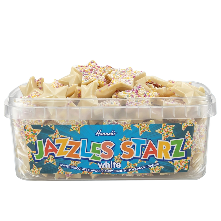 Hannahs White Jazzles Starz Tub 600g Pick & Mix Bulk Sweets