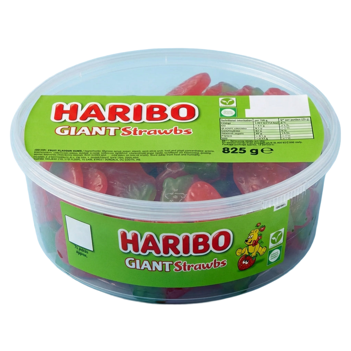 Haribo Giant Strawberries Tub 825g Pick & Mix Bulk Sweets