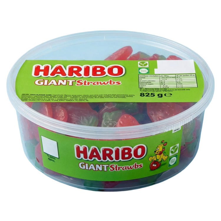 Haribo Giant Strawberries Tub 825g Pick & Mix Bulk Sweets