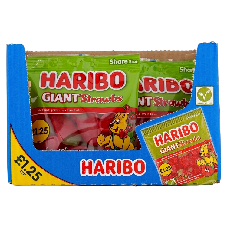 Haribo Giant Strawbs Share Size Bags 1680g